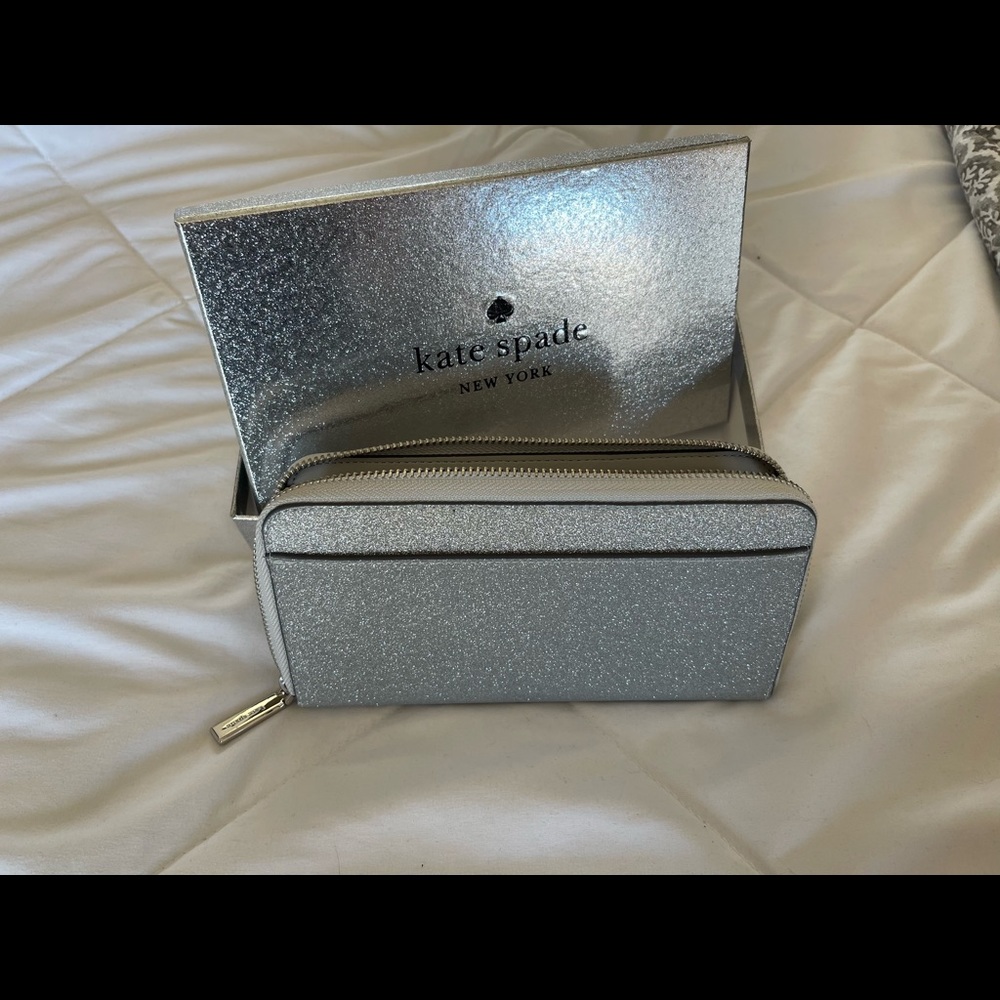 Kate Spade Shimmy glitter fabric large wallet